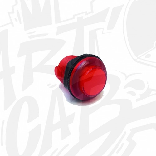 Bouton lumineux transparent 28mm Rouge AIO